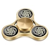 TOOBOM Metal Fidget Spinner Last 3 Minutes, Quality Bearing Quiet Fidget Toy Stress Reducer Hand Spinner Tri Spinner for Kids Children Adult (Copper)