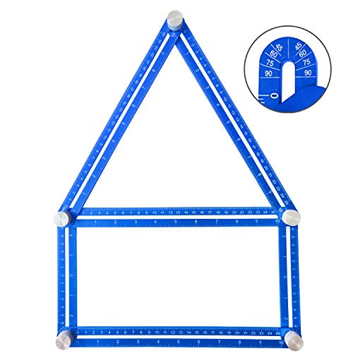 Angle Ruler Universal Angularizer Template Tool | Ultimate Angleizer Ruler | Full Metal Jig (6-Sides) | Irregular Shape Copy Duplicator | Carpentry/Woodworking/Crafter/Paver Multi Layout Stencil