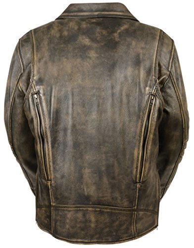 Milwaukee Men's Vented Updated Motorcycle Jacket (Black/Beige, 4X-Large)