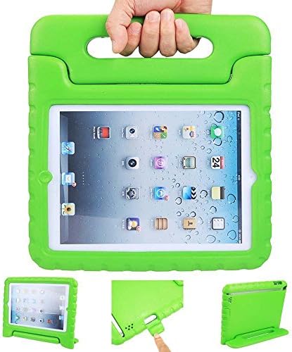 iPad air 2 cases, ANZOL lightweight shockproof cover case with handle stand for kids for Apple iPad air 2(Green)
