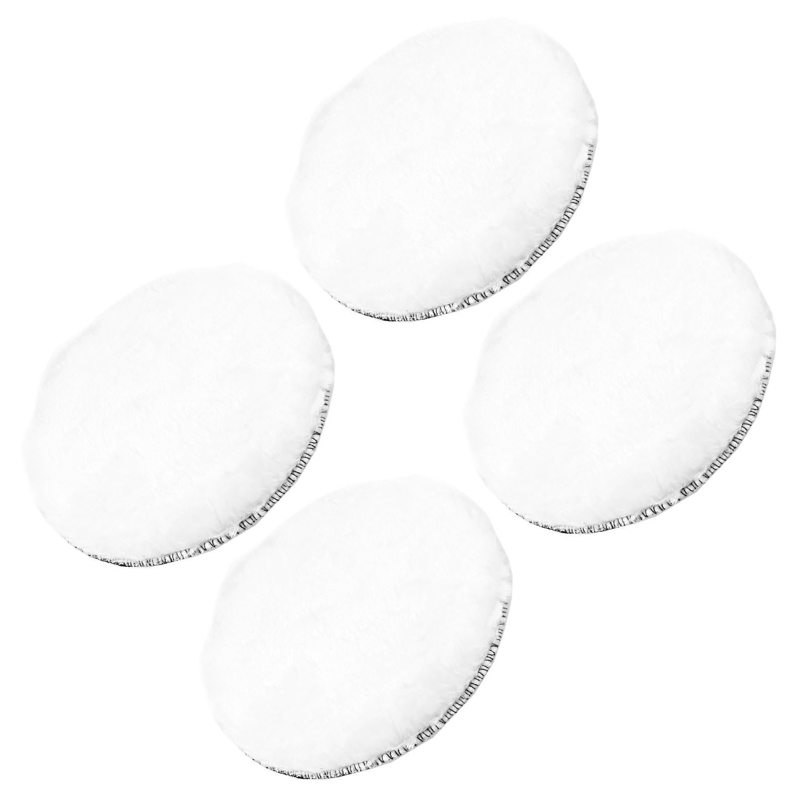CoCud Wool Polishing Pad, 6" Diameter, Wool Hook and Loop Backing Buffing Pad - (Applications: for Cars, Glass, Wood Products), 4-Pieces