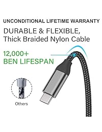 Cable de carga, 2 unidades, 32.8 ft, cable de carga rápida, USB C, nailon largo para Google Pixel 3 2 XL, Samsung Galaxy Note 9 8 S9 S8 Plus, LG Stylo 4 G7 V40 V30 V35 ThinQ, Moto G6 Z2 Z3 X4, OnePlus 6T 6 5T, ZTE Blade ZMax