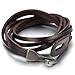 Kstyle Jewelry Mens Women Alloy Genuine Leather Bracelet Bangle, Vintage, Brown, B1392 with Gift Bag