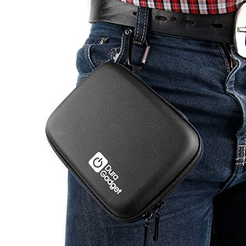 DURAGADGET Rigid Black Shell Case w/Secure Dual Zip Feature/Belt Clip & Multiple Accesory Compartments - Thumbnail 6