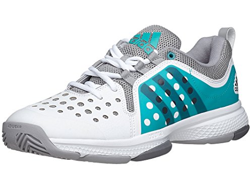 adidas Performance Women's Barricade Classic Bounce W Training Footwear,White/Night Grey Metallic/Shock Green,8.5 M US