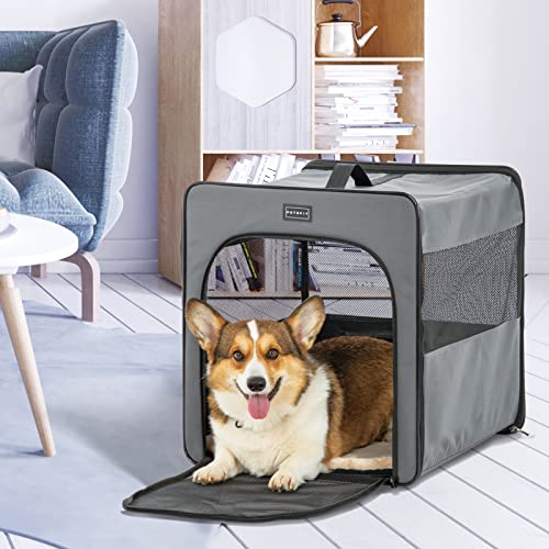 Collapsible Dog Crate, Upgrade Zipper and Strengthen The Seam, to
