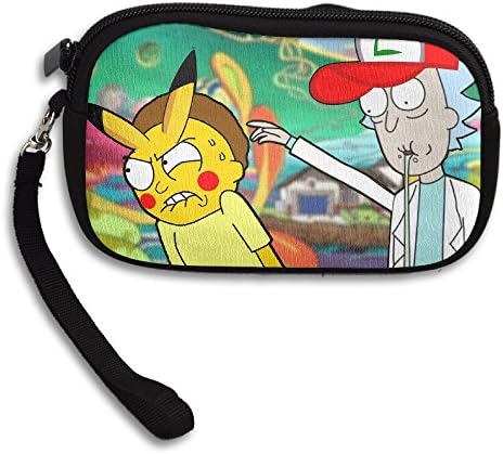 Rick And Morty With Pokemon Purse Wristlet Bag
