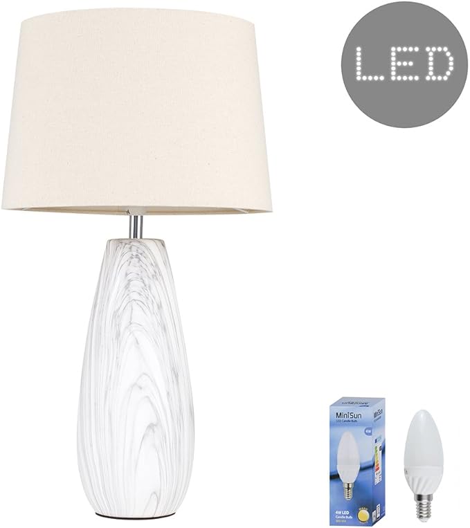 marble effect table lamp