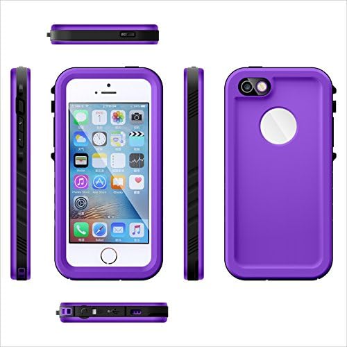 Waterproof iPhone 5/5S Case, IPX-8 Certified Extremely Durable, 6.6ft Underwater Waterproof, Shockproof, Dust proof, Snowproof, Droproof, Fully Sealed (PURPLE).