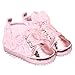 ELee Baby Girl Lace Up Rose Non Slip Toddler Crib Shoes First Walkers (0-6 Months, #6 Pink)