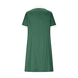 Womens Housekeeping Maid Uniform Dress Button Down
