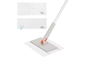 VZPEUN 2-in-1 Mops Starter Kit for Floor Cleaning, Includes 20 Wet Mopping Cloths 10 Heavy Duty Dry Sweeping Pads, Compatible with Swiffer Sweeper Dry Pads Refills
