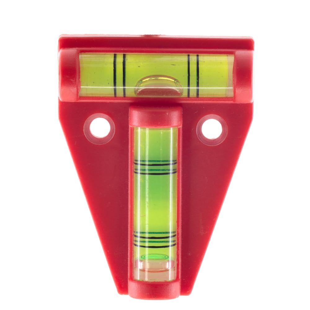 DIGIFLEX 2 Way Mini Red Spirit Level – Small T Shaped Bubble Levelling Tool for On-The-go Measuring – Spirit Levels for a Caravan Campervan Furniture Picture Frames Decking Camera Tripod Camping