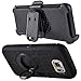 For Samsung Galaxy S7 EDGE Case (Not for S7), PlusMall Rugged Shockproof Hybrid Protective Case Back Cover with Swivel Belt Clip Hard Holster Defender Case Ring Rotating Kickstand (Black)