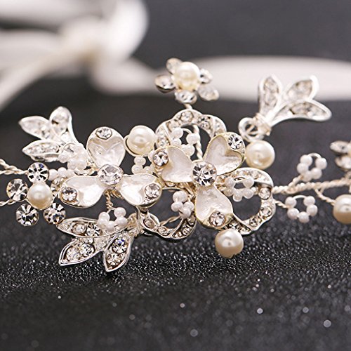 YDZN Bridal Rhinestone Tiara,Handmade Women Girls Hair Head Piece Pageant Crown For Wedding Party Photography (Gold)