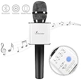 Besteker Karaoke Wireless Microphone, Portable Bluetooth Karaoke Player Speaker for Apple iPhone Android Smartphone or PC (Black)