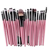KOLIGHT 20 Pcs Pro Makeup Set Powder Foundation Eyeshadow Eyeliner Lip Cosmetic Brushes (Black+Pink)