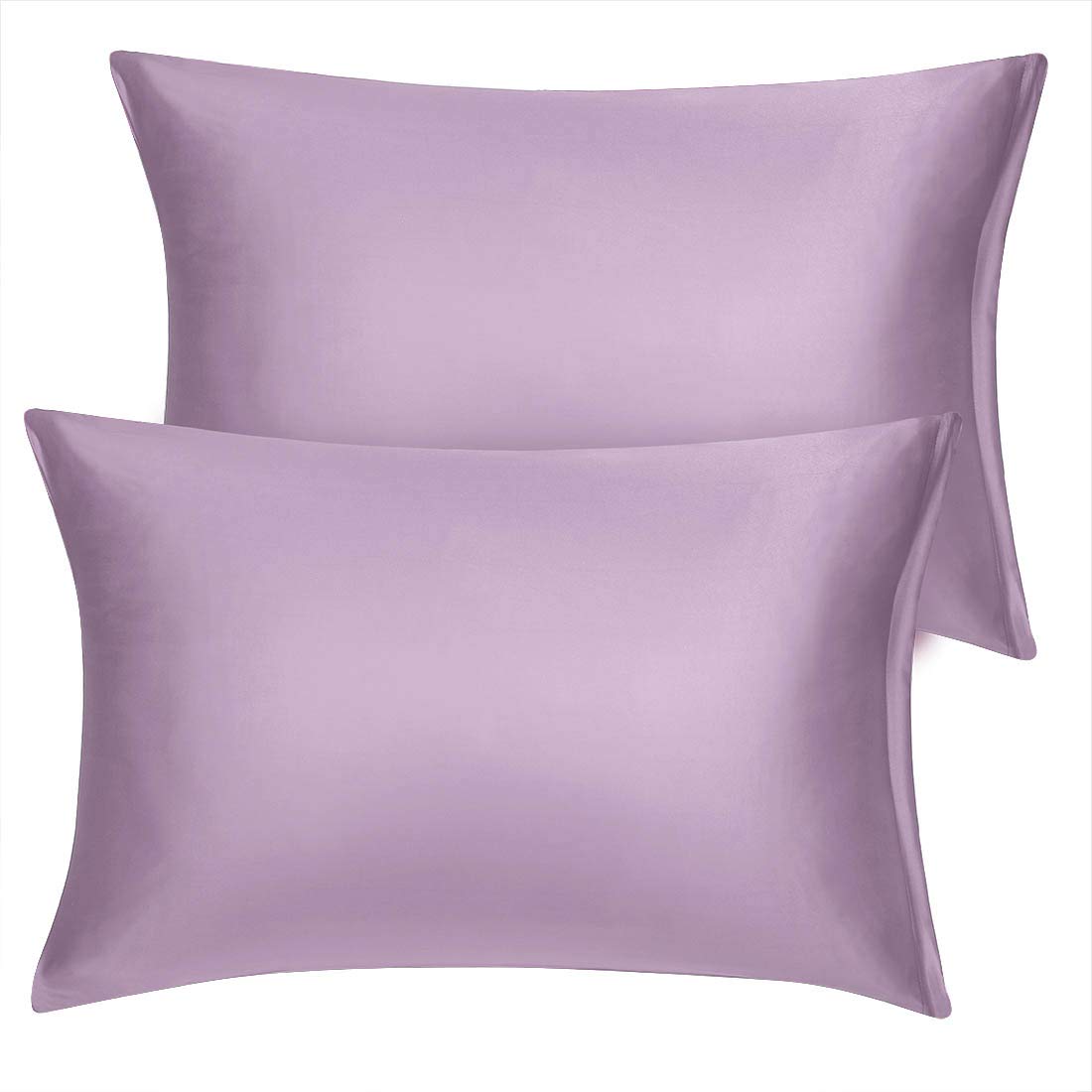 sourcing map Satin Pillowcase for Hair and Skin 2 Pack, Wrinkle and Fade Resist Silky Soft Pillow Cases Set with Zipper Closure Mauve 50 x 65cm