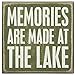 Primitives by Kathy 21111 Olive Green Box Sign, Memories are Made at The Lake