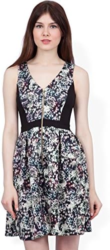 ALMARI Print Contrast Zip Front Dress