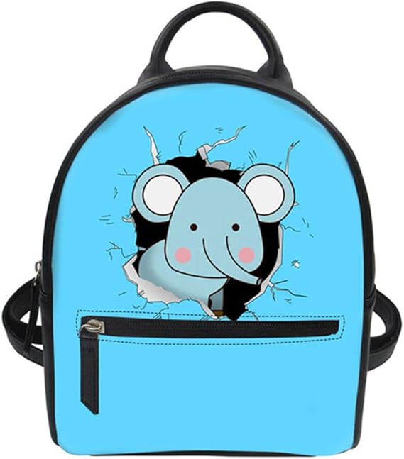 fhdc Backpack Cute Animal Elephant Print Mini Backpack Brand Design