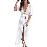Bathing Suit Cover Up For Women Plus Size Open Front Lace Long Split Swimsuits Sexy Swim Coverups Vacation Dress
