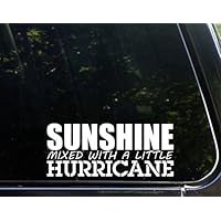 Sunshine Mixed With A Little Hurricane - 8"x 3 1/2" - Vinyl Die Cut Decal / Bumper Sticker For Windows, Trucks, Cars, Laptops, Macbooks, Etc.