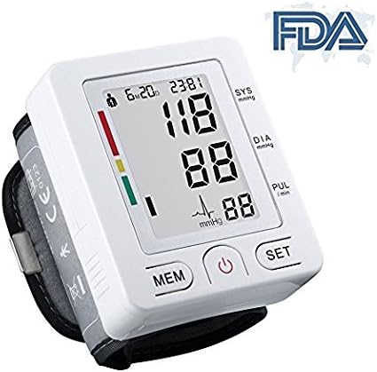 CurveLogic Automatic Wrist Blood Pressure Monitor FDA Approved with Portable Case, NEW IMPROVED 2017 VERSION,90 Memory Recall and IHB Indicator