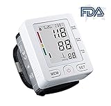 Fam-health Automatic Wrist Blood Pressure Monitor FDA Approved with Portable Case, Two User Modes, Adjustable Wrist Cuff,IHB Indicator and 90 Memory Recall --- White [2017 NEW VERSION] (White)