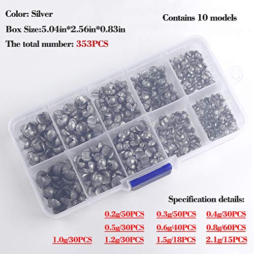FREE FISHER Split Shot Angelgewichte-Set, Angelgewichte, Sinker-Set, runde Split Shot Sinker, abnehmbare Split Shot… – Bild 4