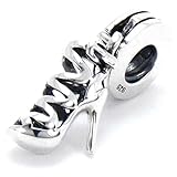 Bella Fascini Jewelry Designer High Heel Shoe 925 Sterling Silver Fits Compatible Bracelets and Bangles
