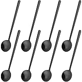 lyfLux Pack of 8 Black Stainless Steel Espresso Spoons, 5.3 Inch Mini Teaspoons Set for Coffee, Dessert, Cake, Ice Cream, Tea, Sugar, Cappuccino, Mirror Finish Small Spoon Set