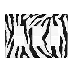 Pznen Light Switch Cover, Zebra Animal Skin Texture