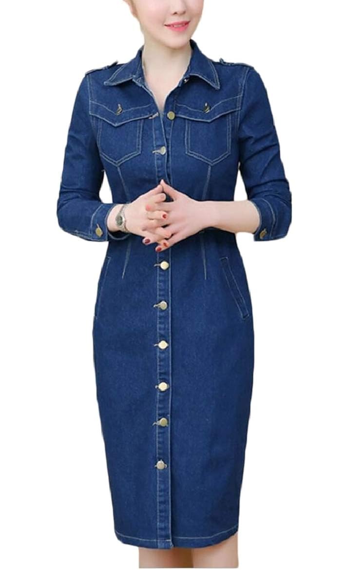 womens midi denim dress