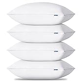 CozyLux Pillows Queen Size Set of 4, Hotel Quality Bed Pillows for Sleeping 4 Pack, Cooling Pillows for Side Back and Stomach Sleepers, Down Alternative Luxury Soft Supportive Fluffy Pillows (18x28)
