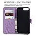 Mavis's Diary for iPhone 7 Plus Case, iPhone 8 Plus Case Wallet Embossed Floral Butterfly PU Leather Folio Elegant Flip Case, Card Slots, Soft TPU Inner Cover Violet