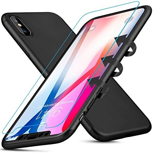 iPhone X Case, TrueElite Slim Fit Shell Hard Plastic PC Ultra Thin Mobile Phone Cover Case with Matte Finish Coating Grip for Apple iPhone X (2017), Space Black with Free Screen Protector