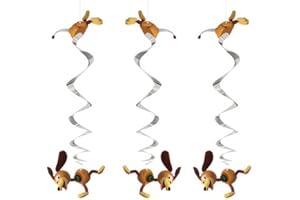 UNIQUE Toy Story Slinky Dog Hanging Swirl Decorations - 26", Silver, 3 Pcs