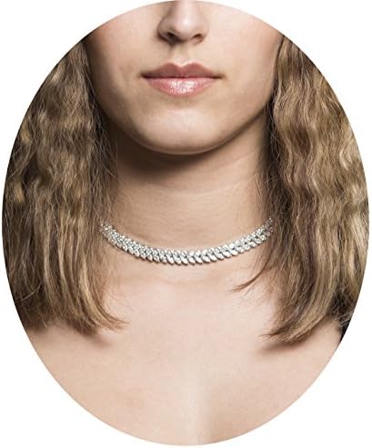 QUANAGOL Choker Necklace, Adjustable Tennis Charm Teardrop Bridal Choker Necklace For Women Made with Cubic Zirconia Comes With a Beautiful Gift Box