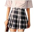 ANDYOU-Women Basic Style Plaid High-Waisted Umbrella Skirt