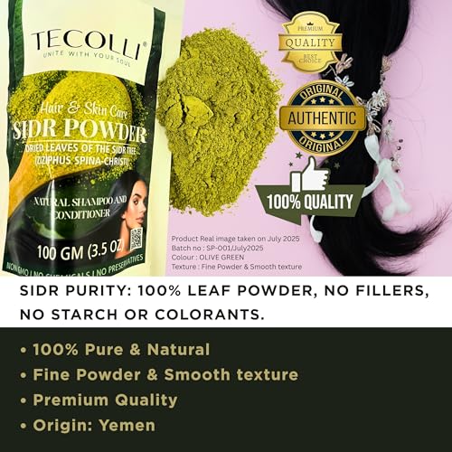 SIDR POWDER – A 100% Natural Herbal Cleanser & Conditioner for Hair Growth – 100g(Yemeni)