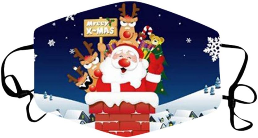 WooCo Christmas Print Face_Masks, Santa Claus, Mouth Cover Reusable Washable, Protection Balaclava at  Men’s Clothing store