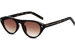 SUNBSR Retro Oval Sunglasses for Women Men 2026 Trendy Cat Eye Sun Glasses 70s Vintage Shades UV Protection