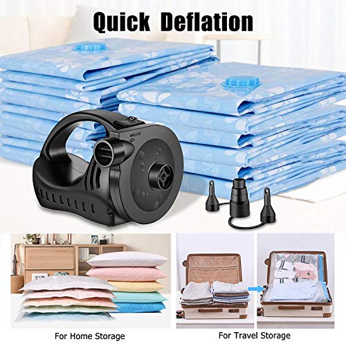 Vansky Electric Air Pump, 3 Nozzles Rechargeable Inflator Deflator with Handle for Air Yoga Ball, Air Mattress, Pool Floats and More - Thumbnail 5