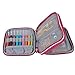 Teamoy Crochet Hook Case, Organizer Zipper Bag with Web Pockets for Various Crochet Needles and Knitting Accessories, Well Made, Small Volume and Easy to Carry, Flowers Pink(No Accessories Included)