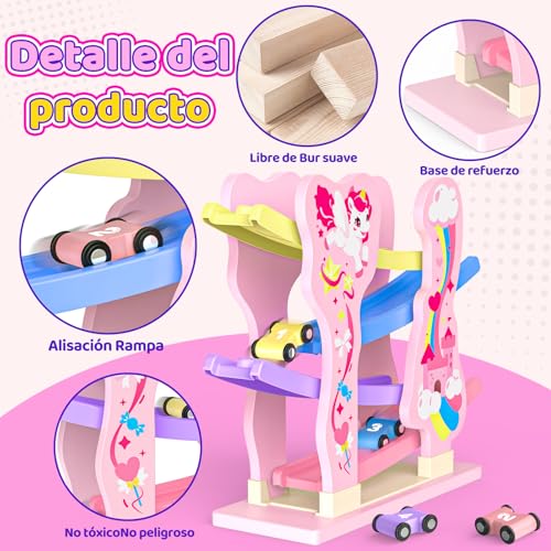 Toyzey Unicorn Montessori toys ages 1 2 3 years old car toy ball track