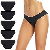 Xibing Women's Seamless Underwear No Show Stretch Bikini Panties Breathable Invisible Hipster Panty Multi-Pack