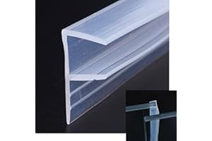 Qiveno Shower Door Seal Strip, 78.7" Soft Frameless Glass Shower Door Sweep Side Seal to Stop Shower Leaks F Type,Fit for 8mm (5/16”) Glass Door