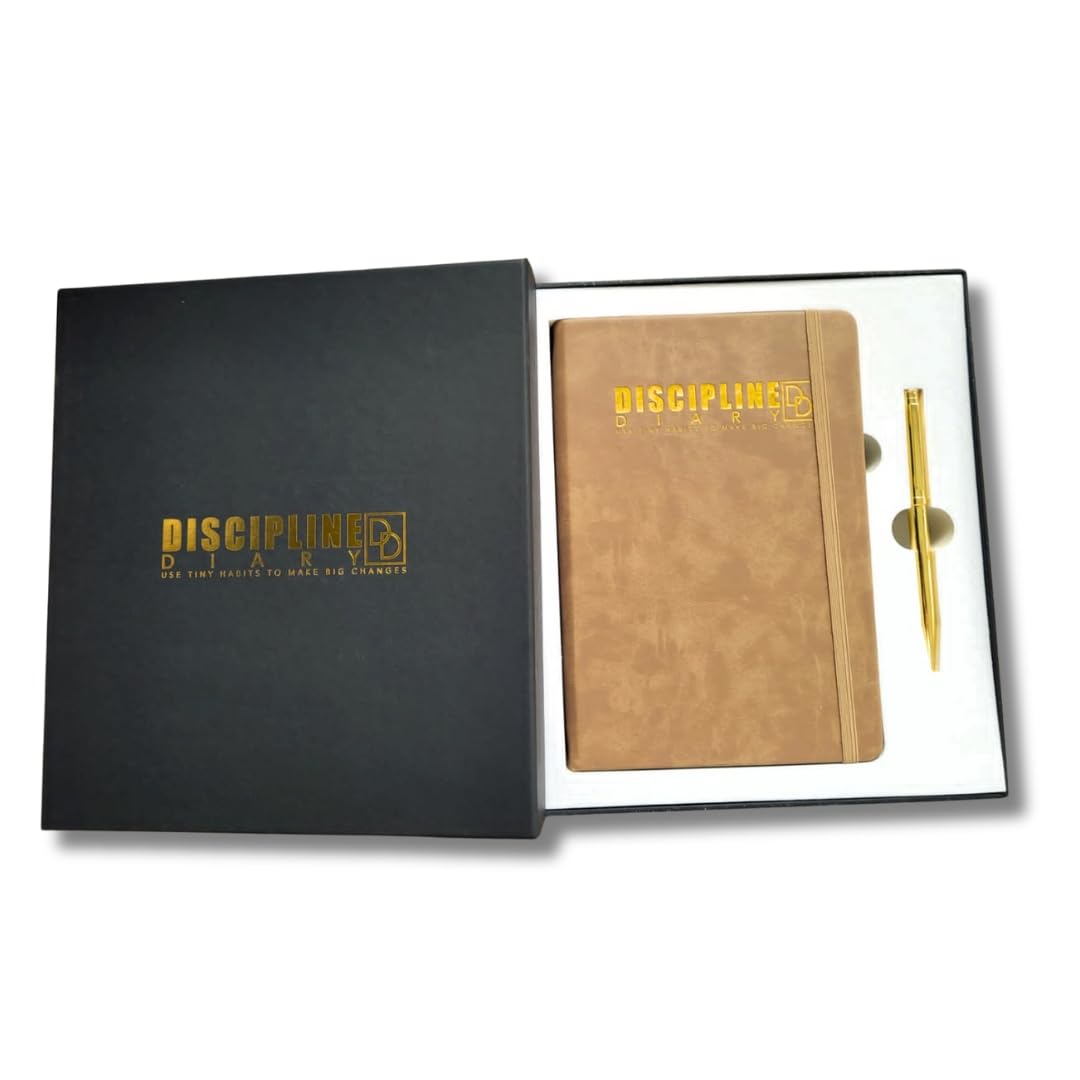 Discipline Diary A5 Week To View Undated 2025 Weekly Year Planner Journal Habit Tracker in Box with Pen. Increase Productivity, Time Management & Achieve Your Goals.