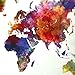 Tushelia World Map Tapestry Watercolor Tapestry Abstract Map Tapestry Wall Hanging Colorful Globe Tapestry Stylish Painting Map Tapestry for Living Room Dorm Wall Decor